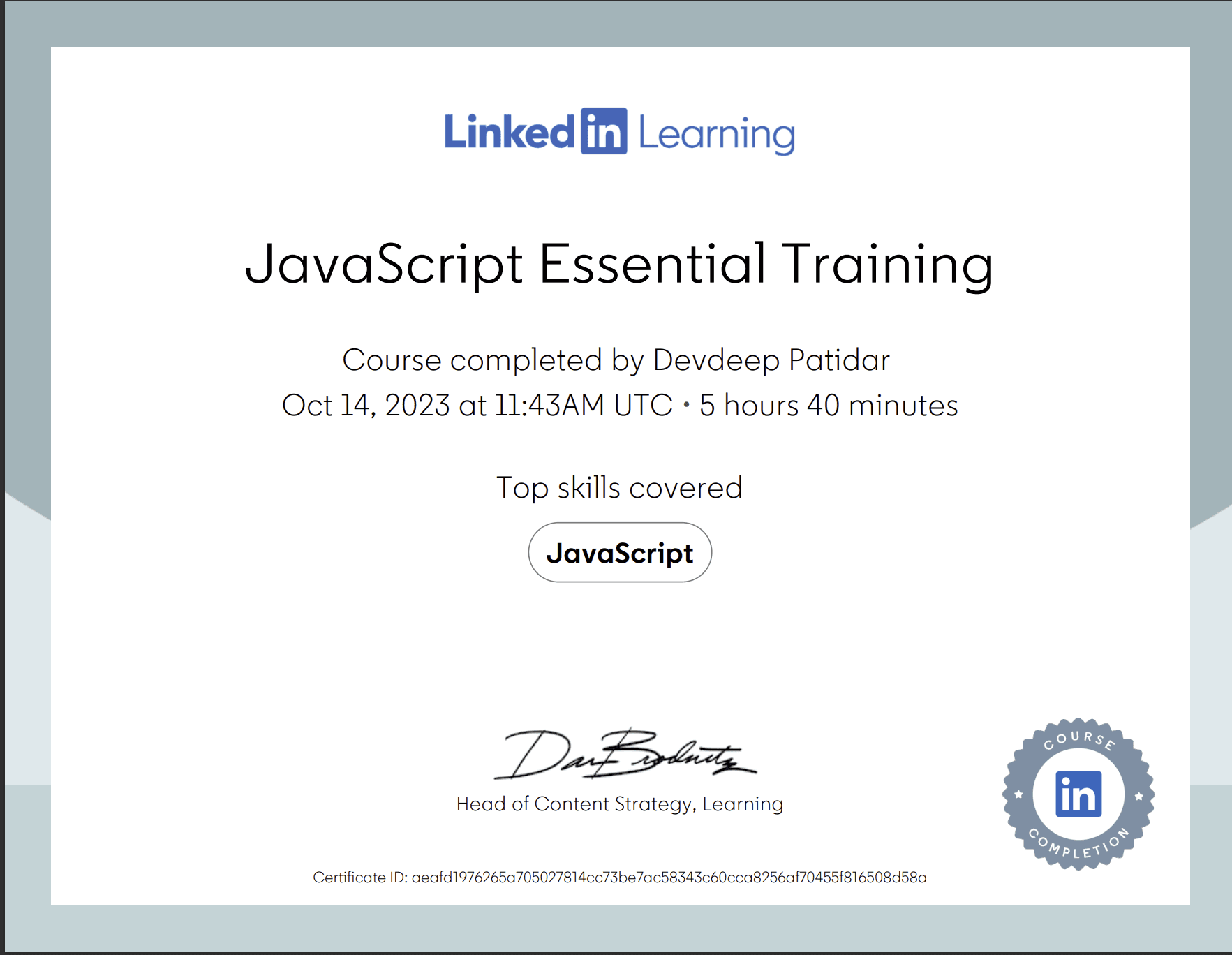 Introduction of JavaScript by LinkedIn
